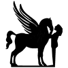 Petit logo noir & blanc les ailes de Pégase
